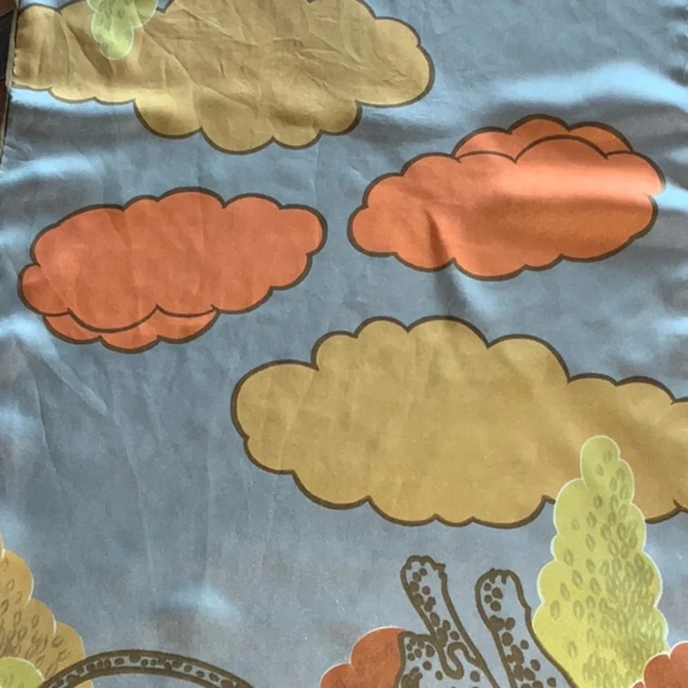 Sally Gee Silk Scarf Japan Big Cats Leopard Tiger Hand Rolled WPL 13407 Vintage